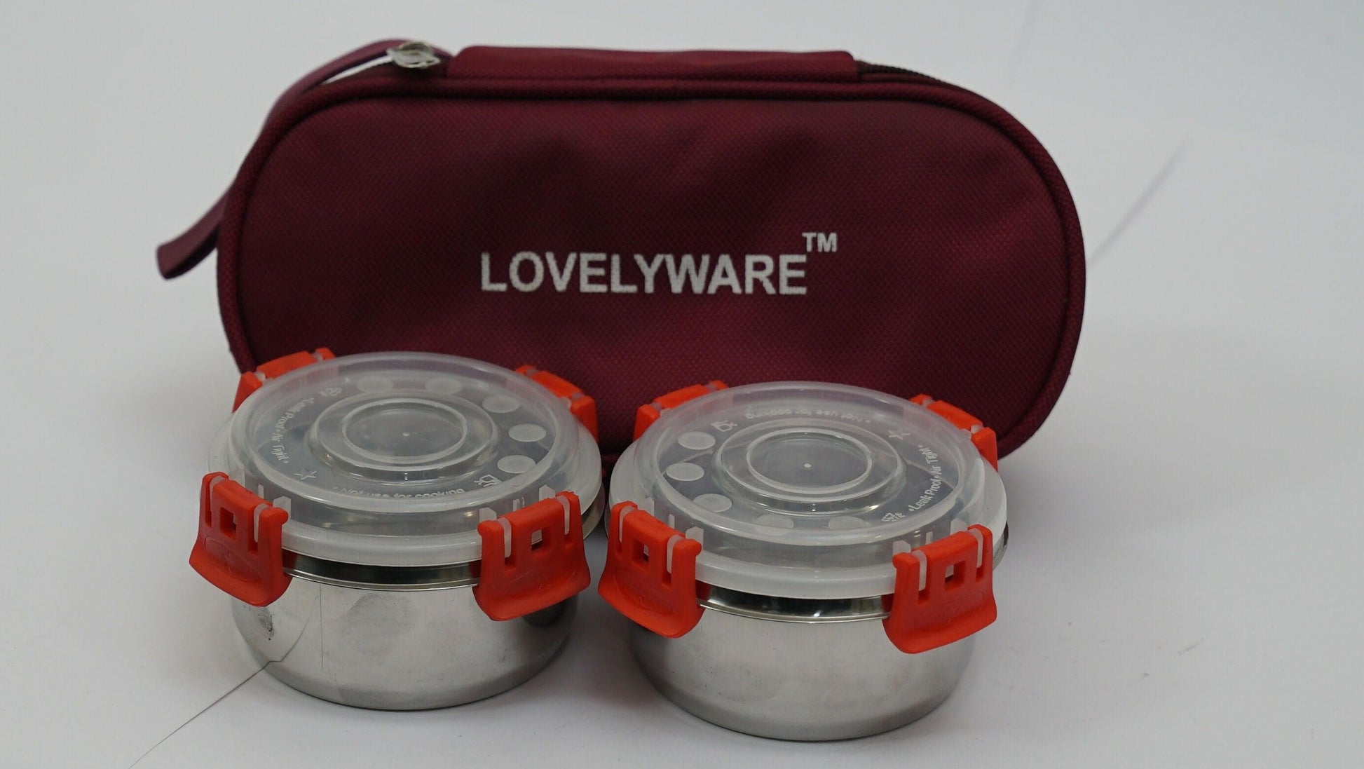 Smart Lock Lunch Box (450ml *2 Container With Bag) - HalfPe