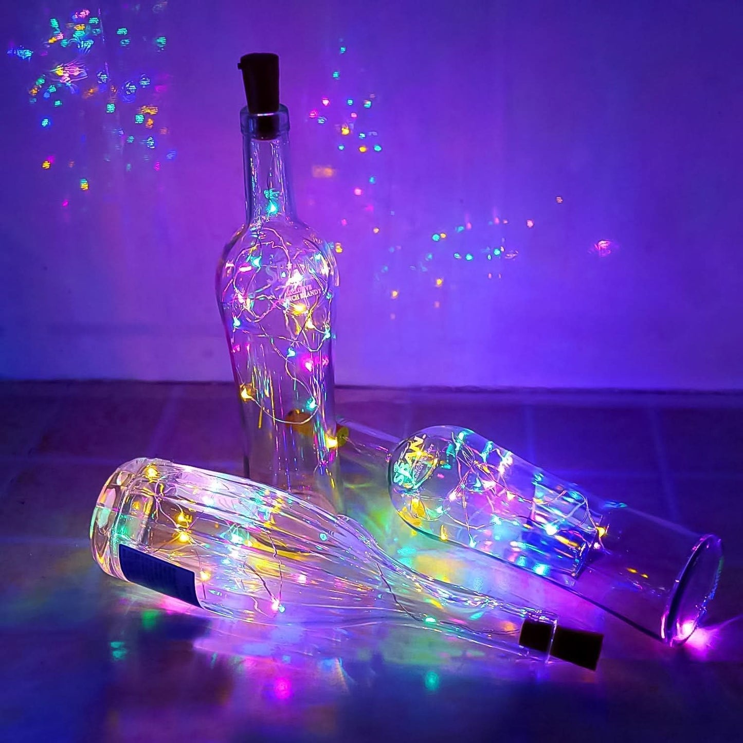 Wine Bottle Cork String Light  Multi Led  2m Cable Length Copper Wire Battery Operated (Multicolor Light  1 Pcs)