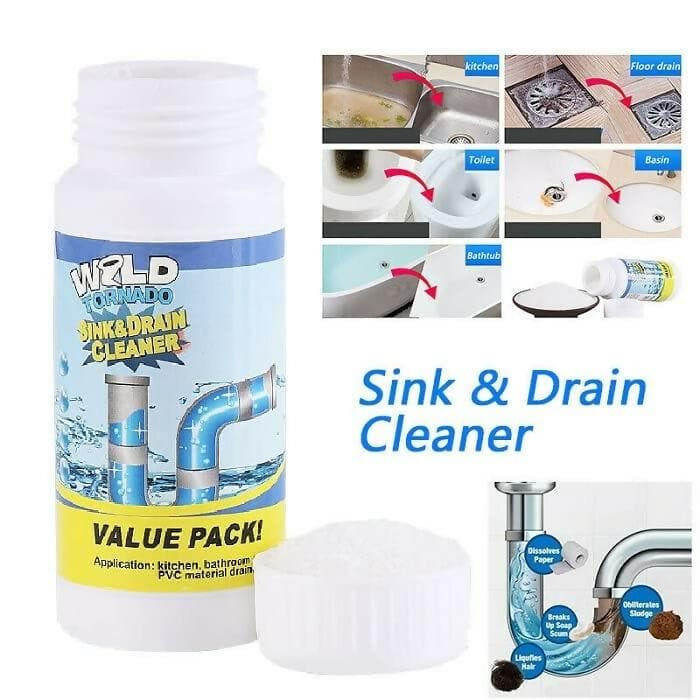 Newvent Kitchen Sink Pipe Blockage Cleaning powder Drainage Unclog Remover Powder (Pack of 2 X 100 Gram) - HalfPe