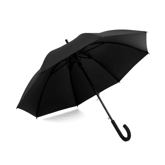 C-Shaped Handle Umbrella For Rain, UV Protection, Travel (Black) - HalfPe