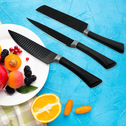 6-Piece Professional Kitchen Knife Set Stainless Steel with Peeler & Scissors