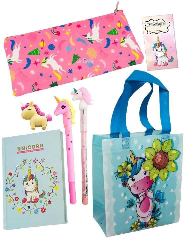 Unicorn Theme Stationary Kit (7 In 1) - HalfPe