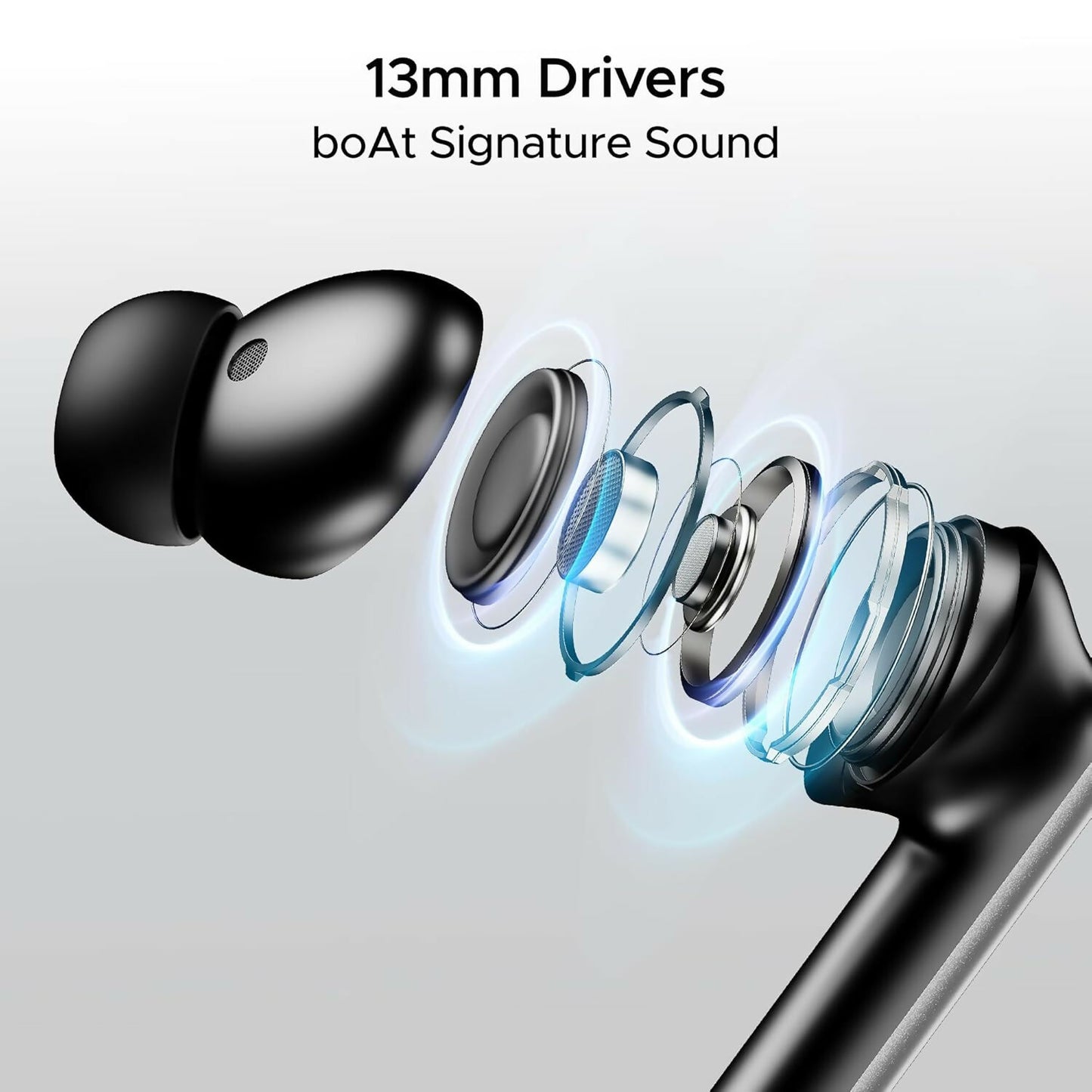 Boat Airdopes 111v2, v5.4 Bluetooth TWS in Ear Earbuds Wireless Earphones with mic (Classic Black)