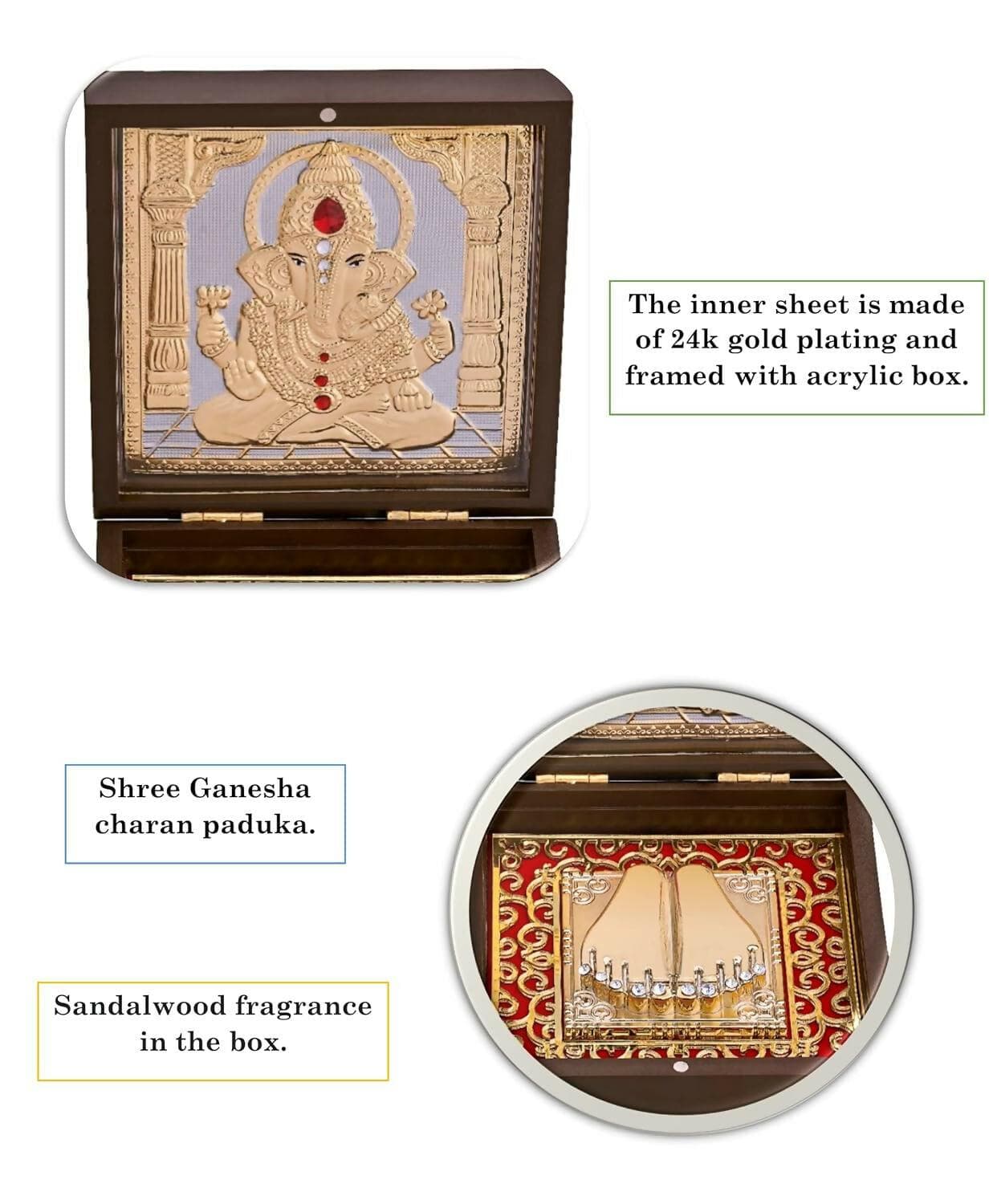 Ganesh Charan Paduka Pooja Box - HalfPe