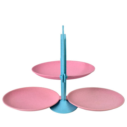 Foldable Mirror-Shaped Fruit & Candy Plate – Multi-Use Tray (1 Set)