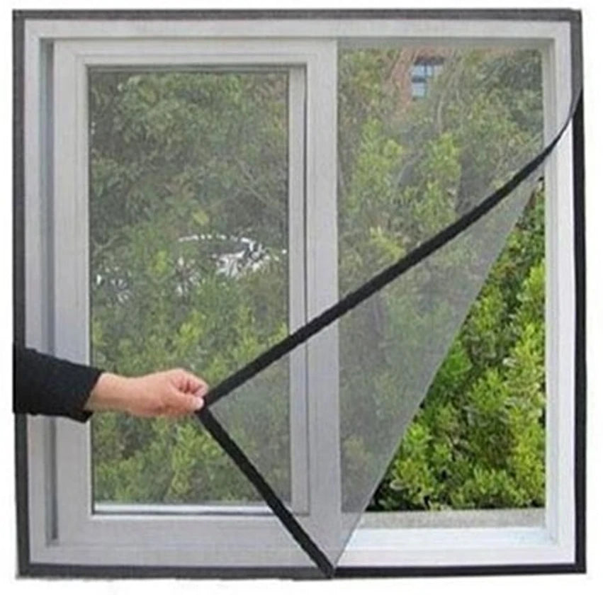 AMF STORE Pre Stitched Fiberglass Window Mosquito Net (120x90cm / 48x36 Inches) Grey Color Fibre Washable Adults Mosquito Net (Grey, Frame Hung)
