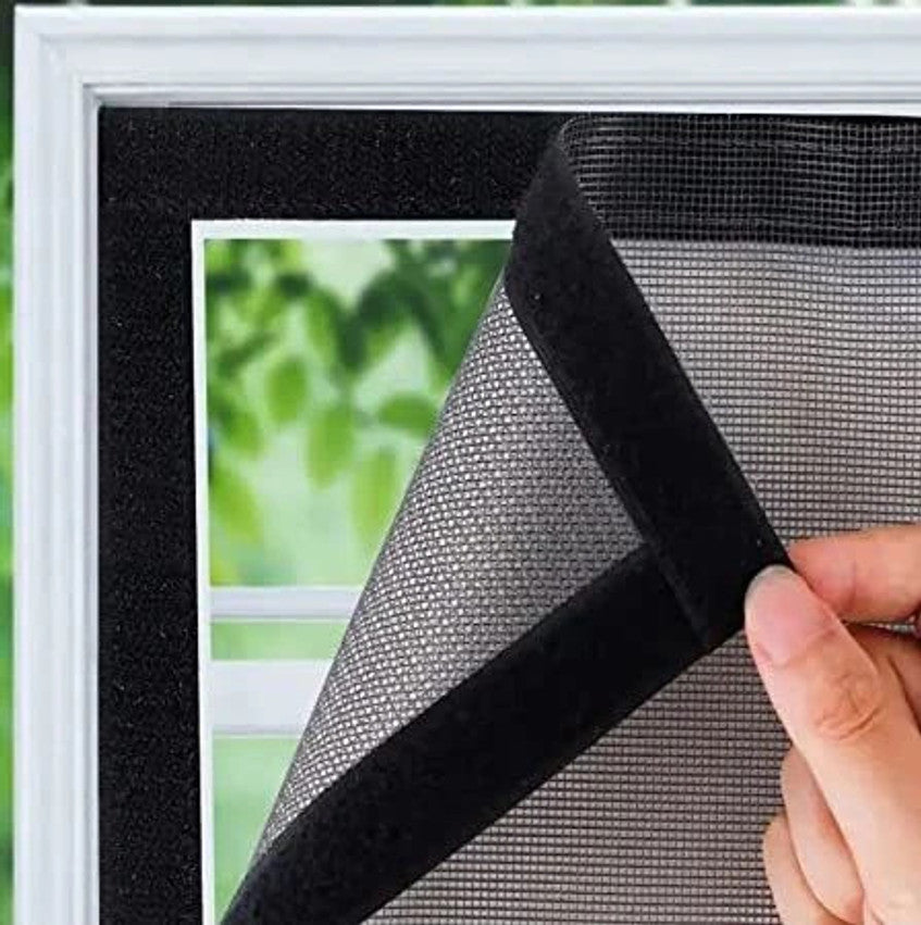 AMF STORE Pre Stitched Fiberglass Window Mosquito Net (120x90cm / 48x36 Inches) Grey Color Fibre Washable Adults Mosquito Net (Grey, Frame Hung)