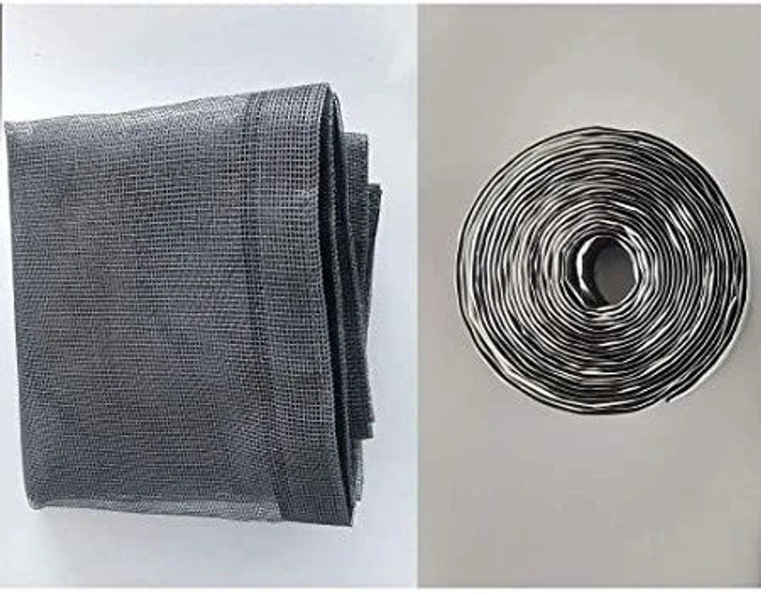 AMF STORE Pre Stitched Fiberglass Window Mosquito Net (120x90cm / 48x36 Inches) Grey Color Fibre Washable Adults Mosquito Net (Grey, Frame Hung)
