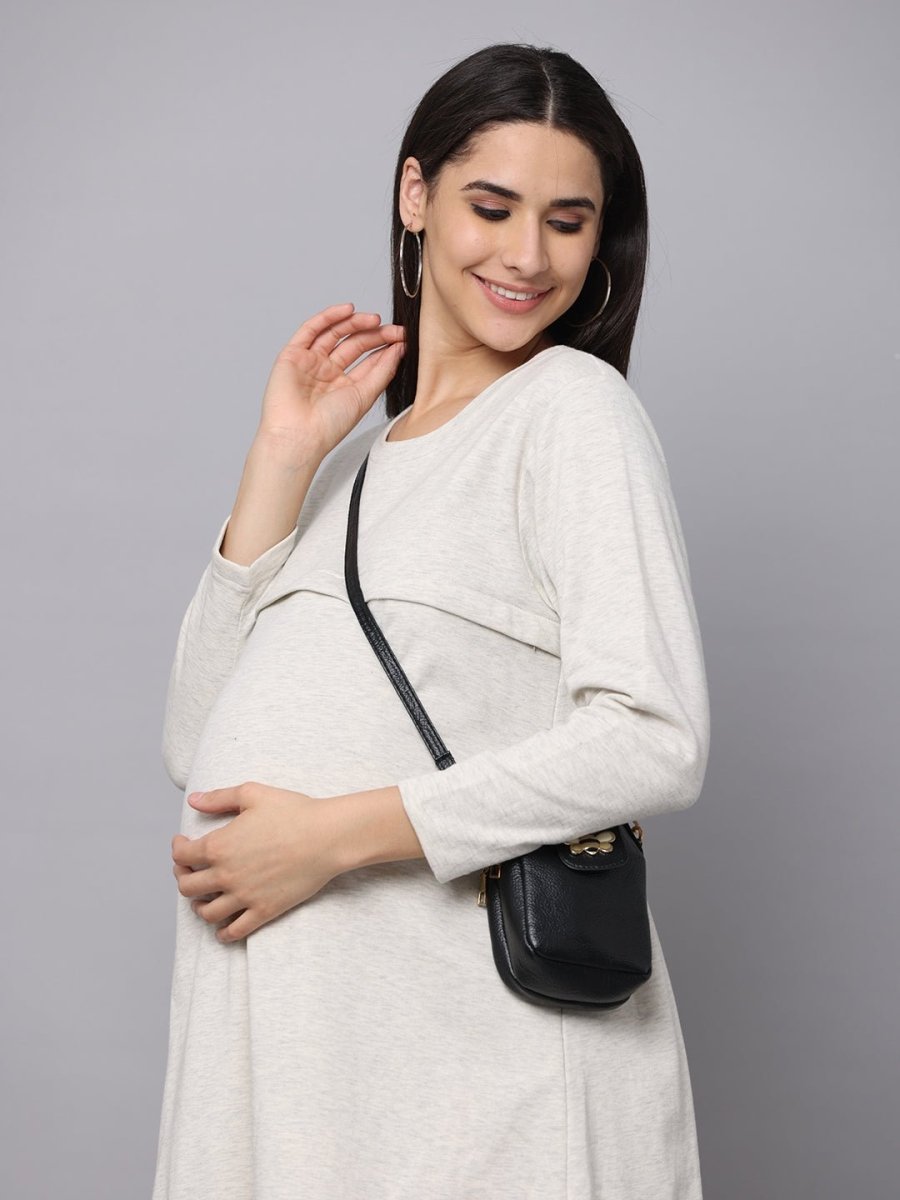 Winter Morning Maternity Sweater Dress With Nursing - DRS-WTRMR-S