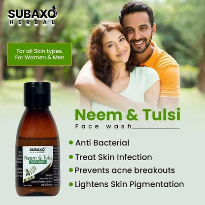 SUBAX Apple Cider Vinegar Shampoo(200 ml) and Neem & Tulsi Herbal Face Wash (100ml) Combo - HalfPe