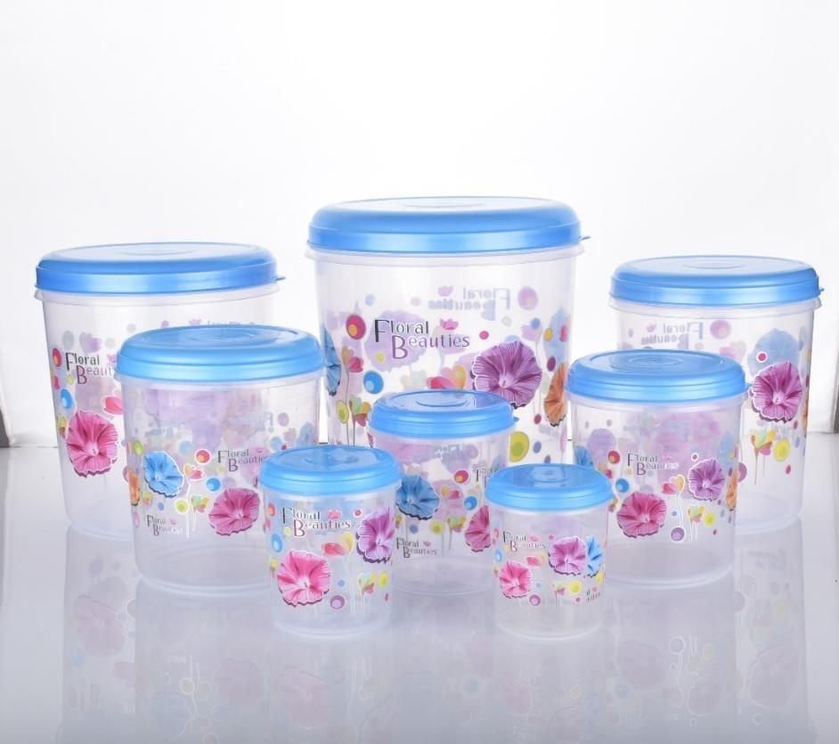 Air Tight Plastic Transparent Container Set (10000ml 7000ml 5000ml 3000ml 2000ml 1000ml 750ml 500ml)