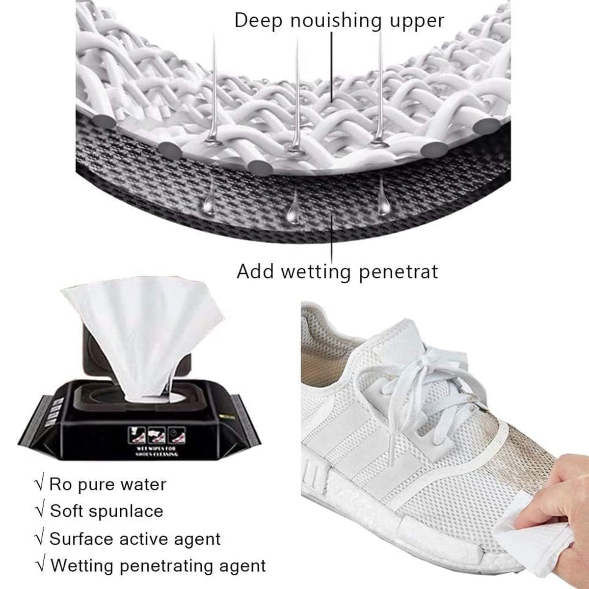 Shoe Cleaning Wet Wipes – Quick Disposable Scrubbing Tissues for Sneakers & Travel Use HP DD