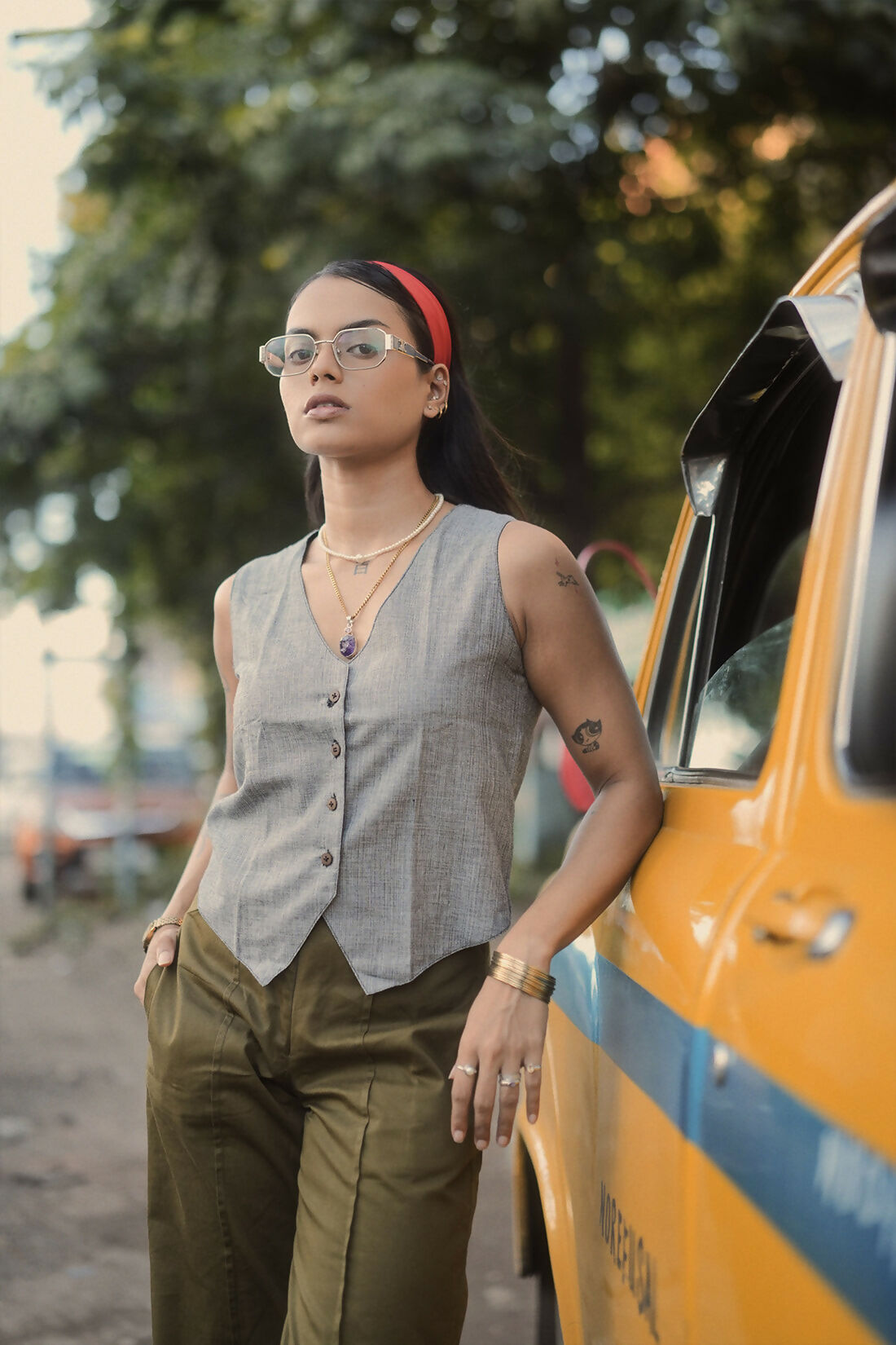 Athena Flat Front Cotton Twill Straight Fit Pants With Pintuck Detailing Studio Sienna