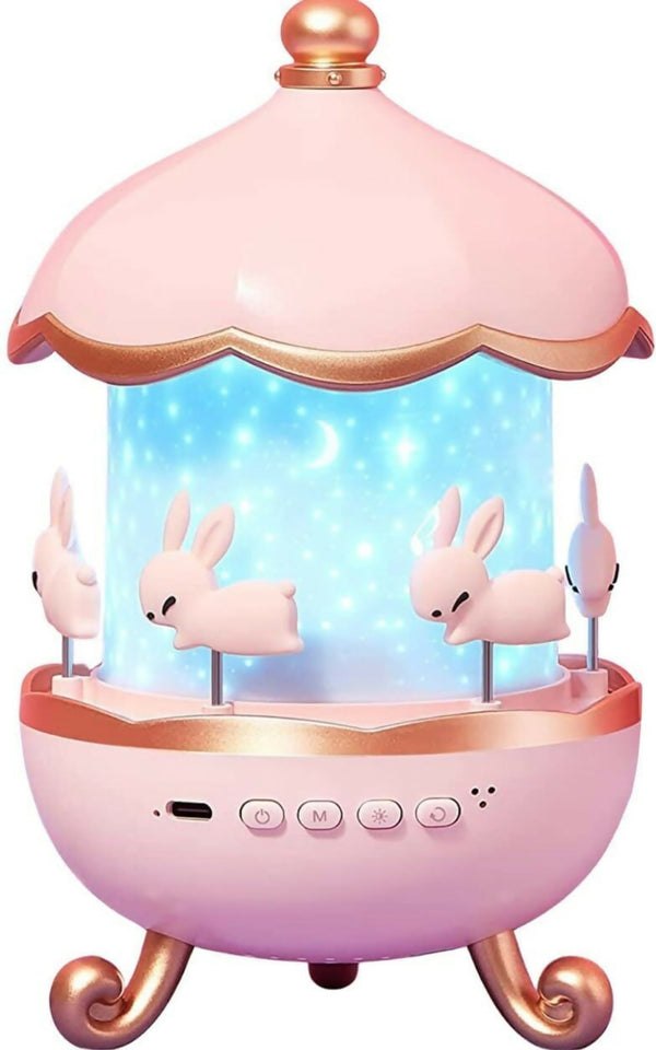 Night Light Rabbit Sky Projector for Kids Night Lamp (8 cm, Multicolor)