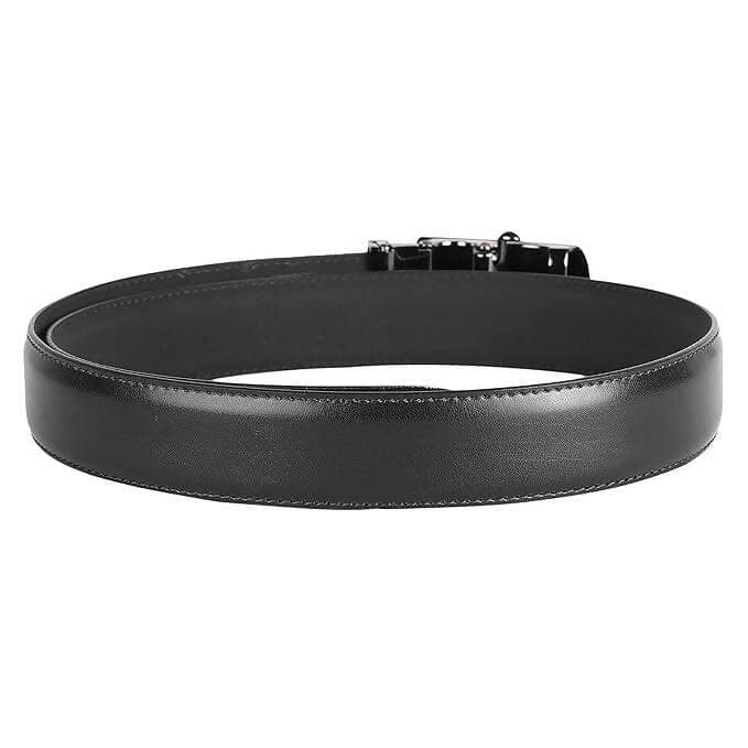 ZEVORA Leather Belt for Men (Black) - HalfPe