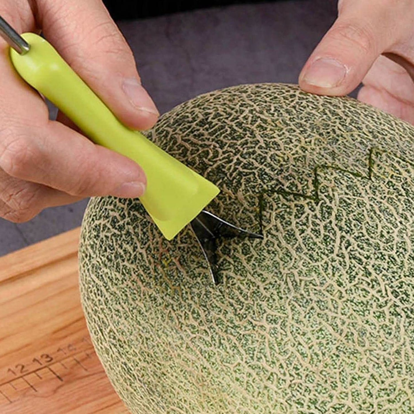 4-in-1 Stainless Steel Melon Baller & Fruit Scoop – Dual-Sided Tool for Scooping, Seeding & Shaping