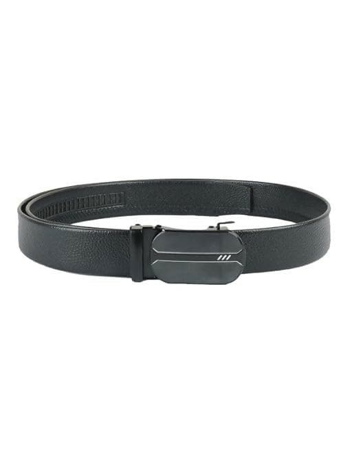 ZEVORA Men's Casual,Formal Leather Auto Lock Buckle Belt (Black) - HalfPe