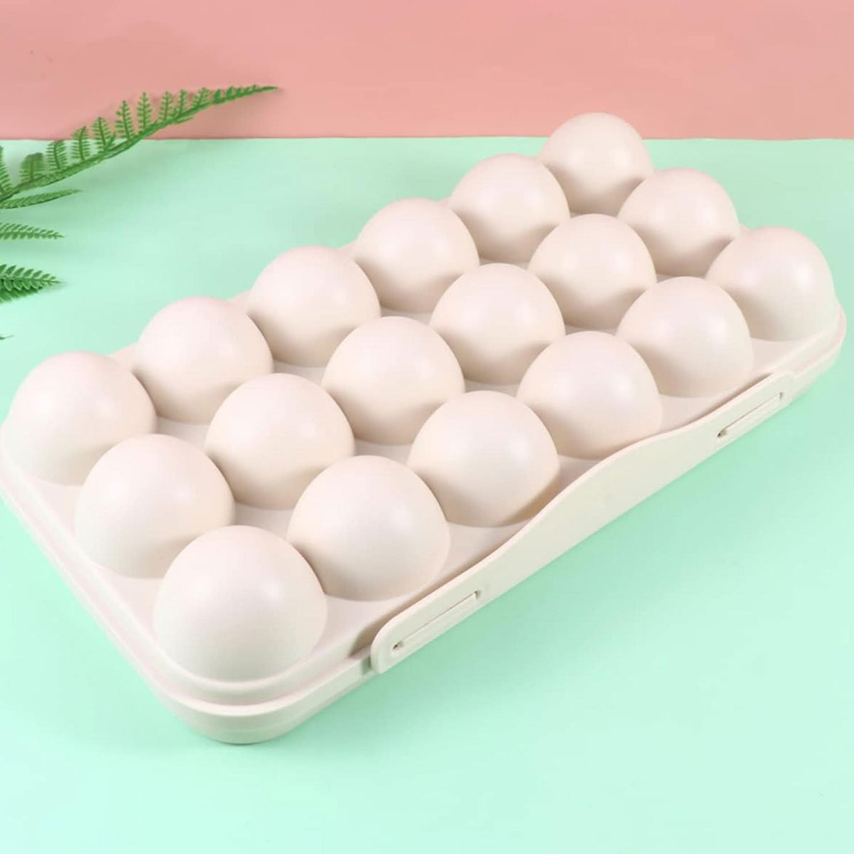 18 Grid Egg Holder with Lid Shock-Proof Egg Storage Box for Fridge & Camping HP DD