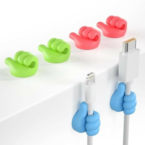 Self-Adhesive Silicone Thumb Hooks Multi-Use Wall Holders for Keys, Cables & Accessories