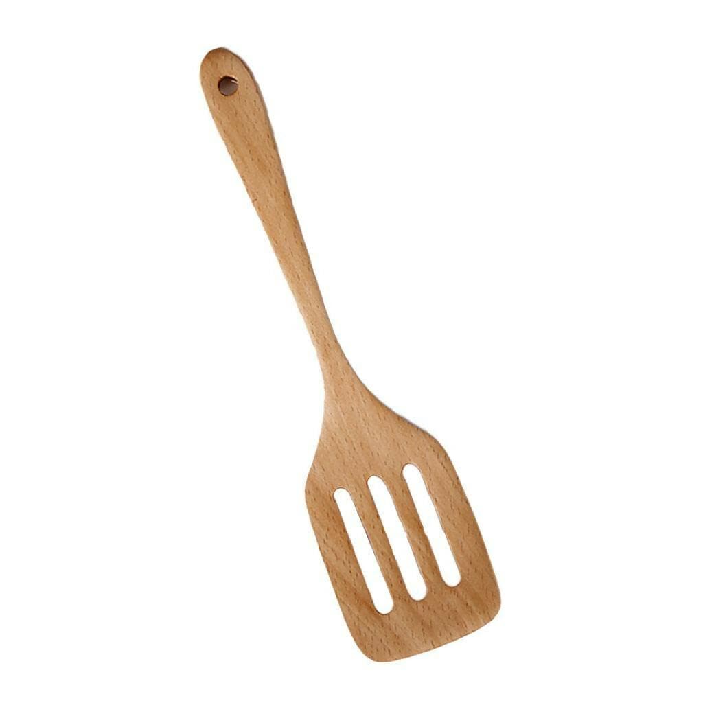 Wooden Slotted Turner Serving Spoon (Single Piece) - HalfPe