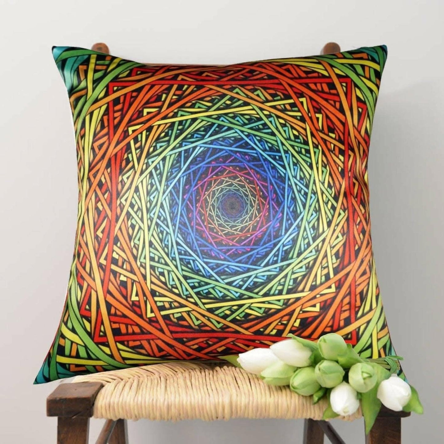 Lushomes Printed Cushion Cover (16 x 16 inches, Single pc) - HalfPe