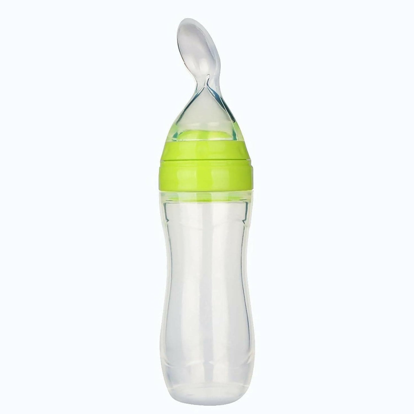 Safe-O-Kid 1 Easy Squeezy Silicone Food Feeder Spoon (Soft Tip) Bottle, (90ml - Multicolour)) - HalfPe