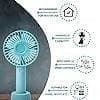 Mini Portable USB Hand Fan | Rechargeable Battery (Blue) - HalfPe