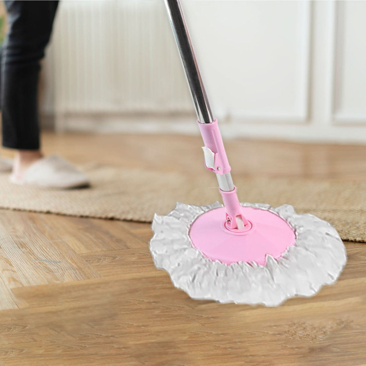 Adjustable Mop Rod Set – Stainless Steel Extendable Handle for Easy Floor Cleaning | 360° Spin Mop Compatible HP DD