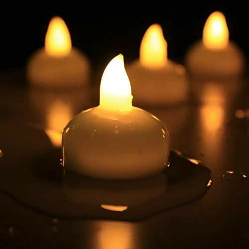 Waterproof Floating LED Tealight Candles with Flickering Flameless Design (Pack of 12)