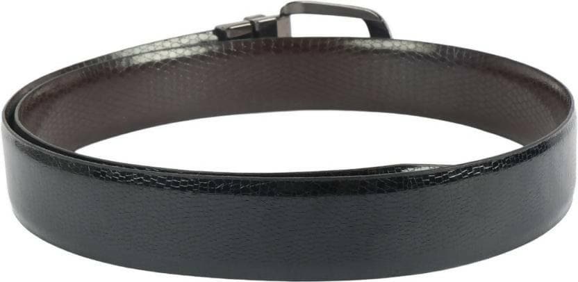 ZEVORA Men Casual, Evening, Formal, Party Black Genuine Leather Reversible Belt - HalfPe