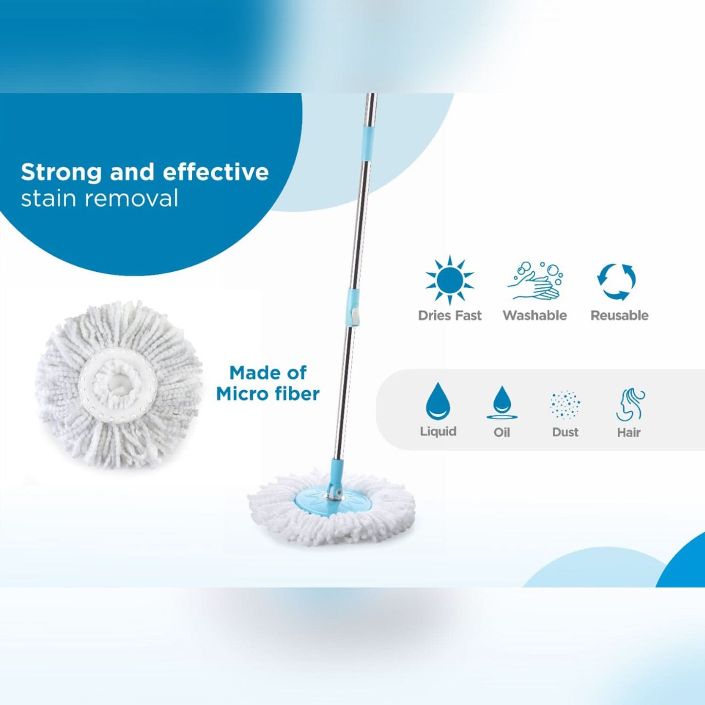 Sporty 360° Spin Mop with Big Wheels & Auto-Fold Handle