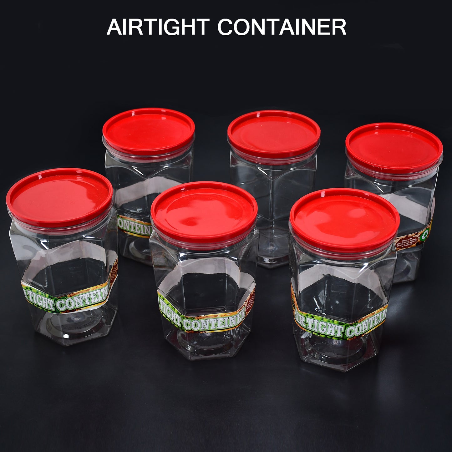 Air Tight Kitchen Storage Container For Rice  Dal  Atta Bpa-free Flour  Cereals  Snacks  Stackable  Modular Round. (Approx - 1100ml Set Of 6pcs)