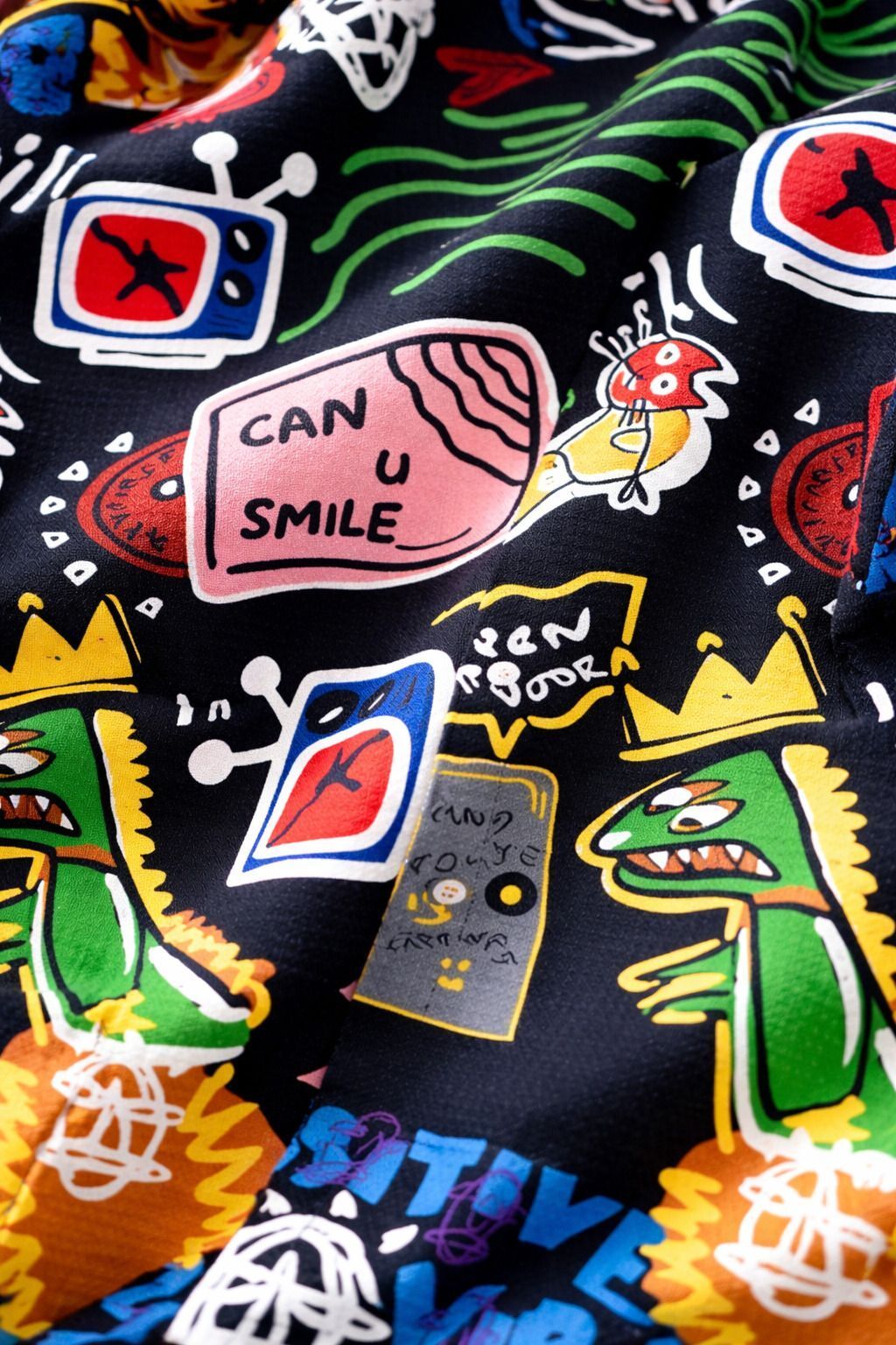 Henshika Men Printed Party Wear Half Sleeve Shirt – Black - View 5