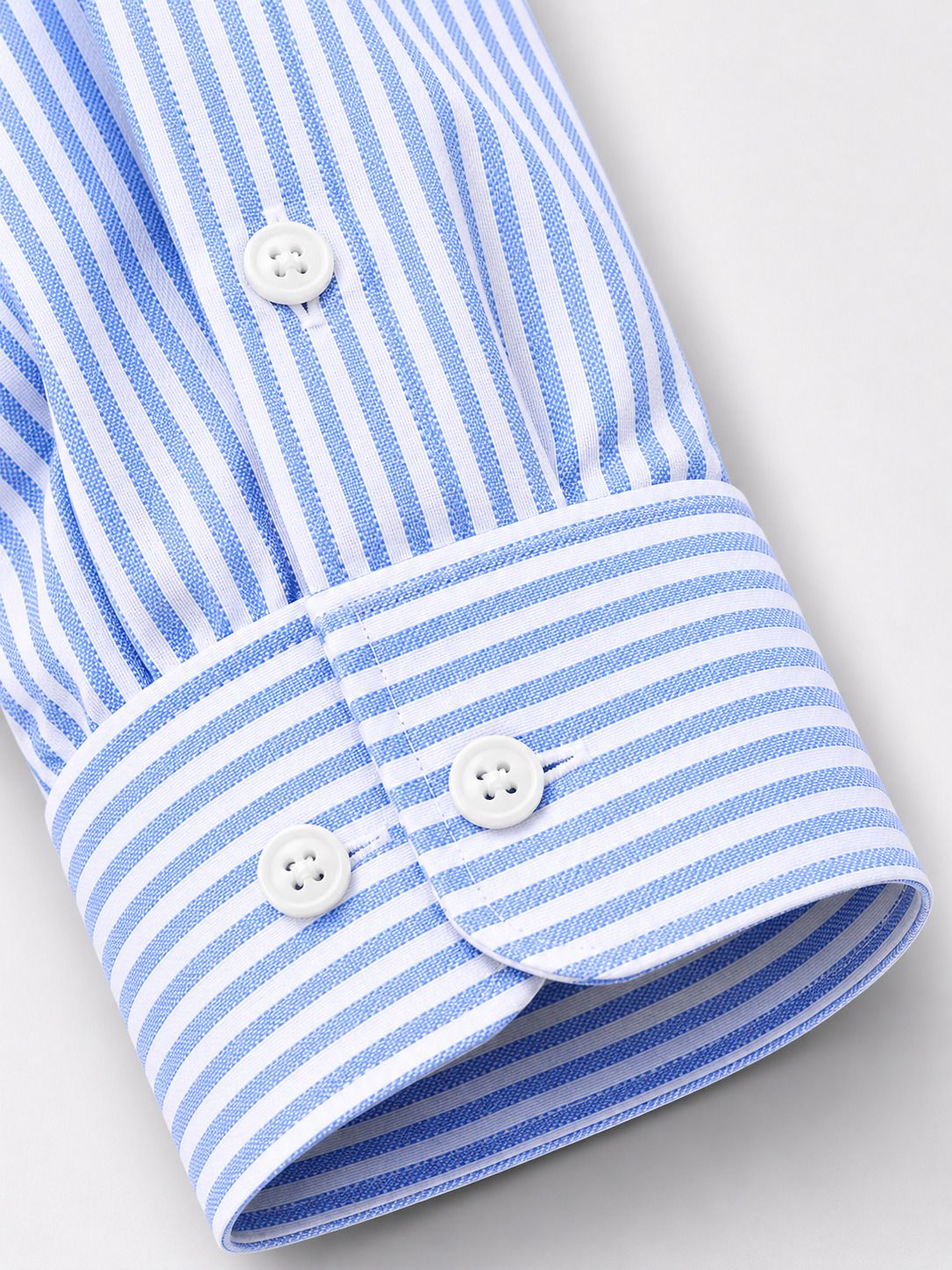HENSHIKA Blue Striped Shirt - Collar Detail
