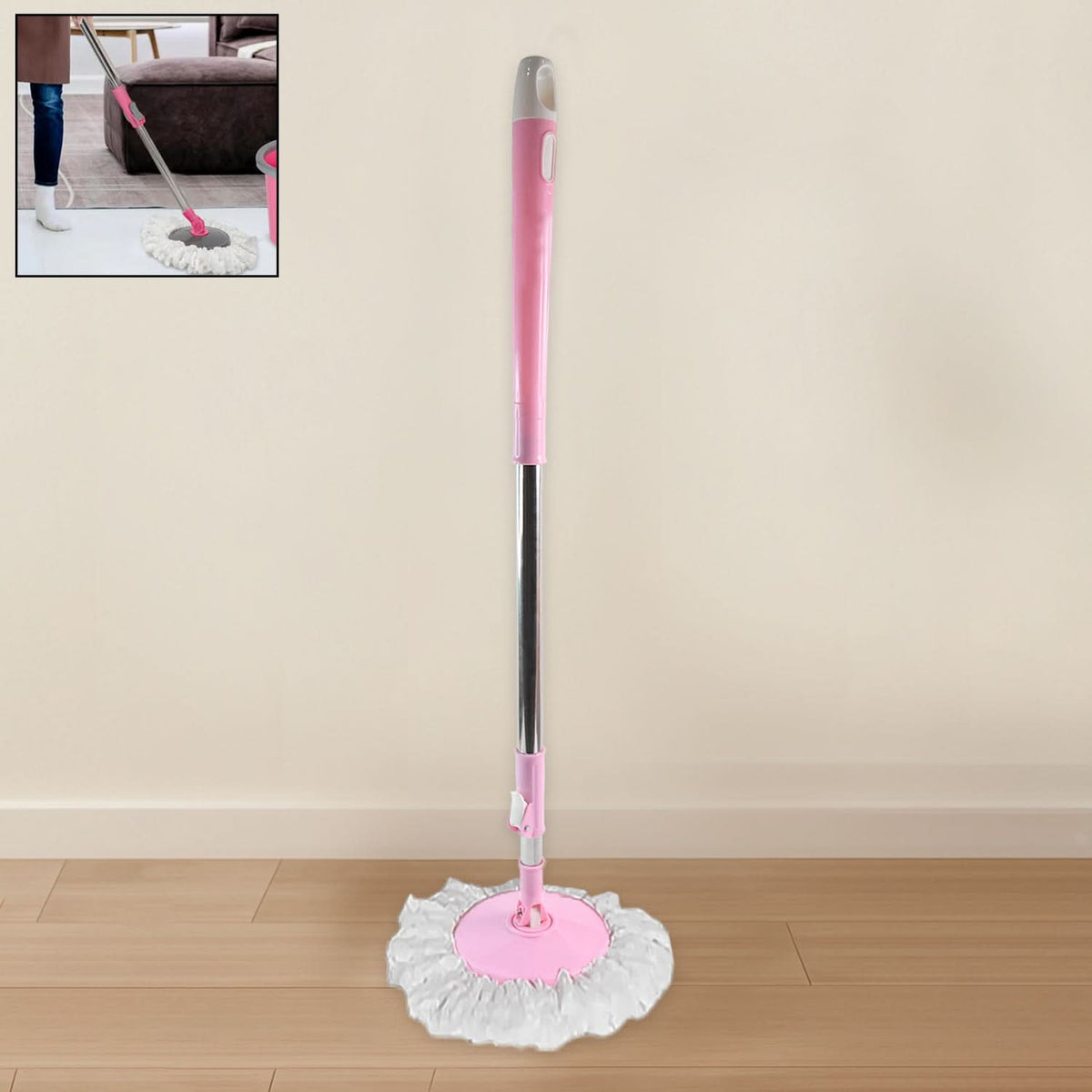 Adjustable Mop Rod Set – Stainless Steel Extendable Handle for Easy Floor Cleaning | 360° Spin Mop Compatible HP DD