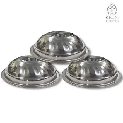 SHINI LIFESTYLE Stainless Steel Pasta Bowl (Pack of 3, Silver) - HalfPe