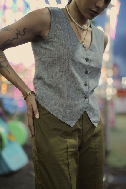 Athena Flat Front Cotton Twill Straight Fit Pants With Pintuck Detailing Studio Sienna