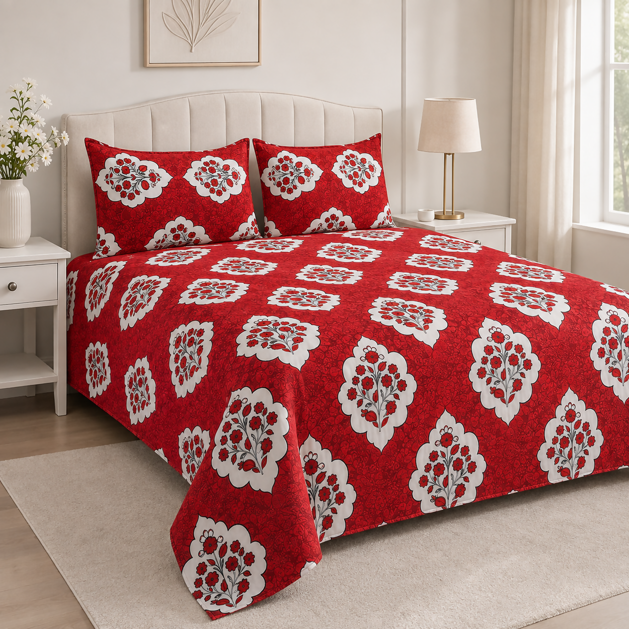 Dream Living Royal Double Bedsheet Set with 2 Pillow Covers – 3 Piece Set, 220 × 240 cm