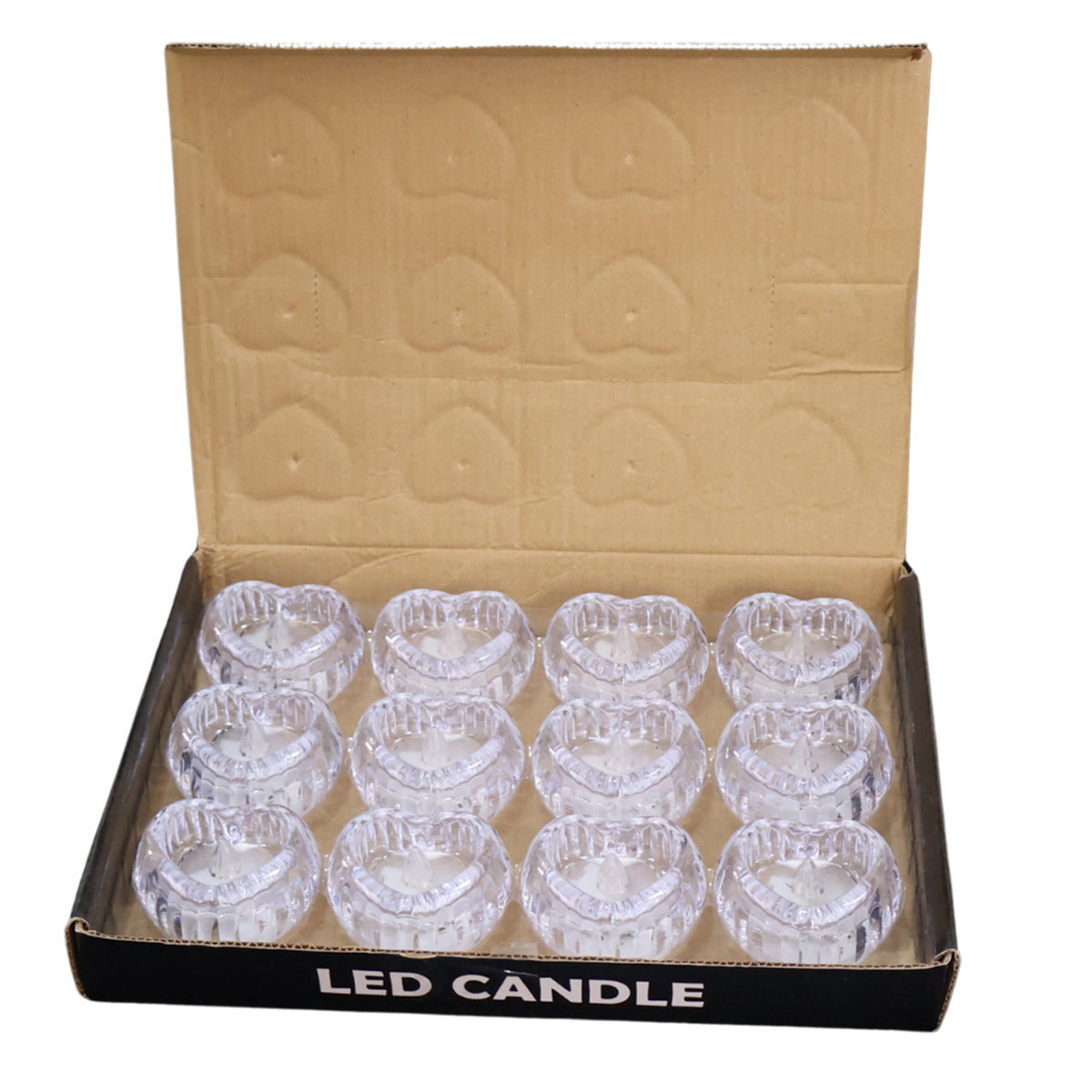 Set Of 12 Heart-shaped Led Flameless Decorative Candles Battery Operated Smokeless Tealight Lamps for Home, Parties, Weddings &amp; Festival Décor