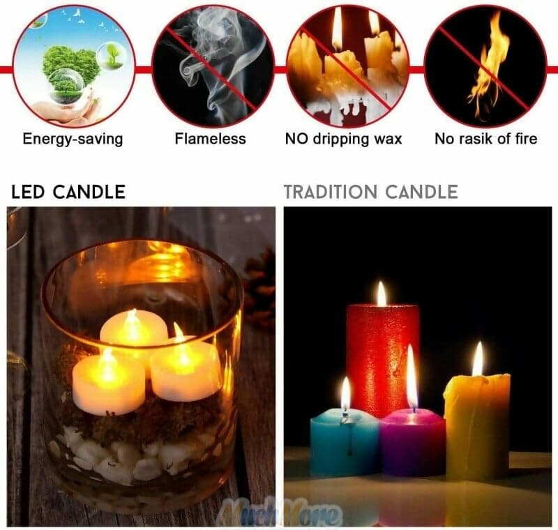 Flameless & Smokeless Decorative Candles (set of 12)