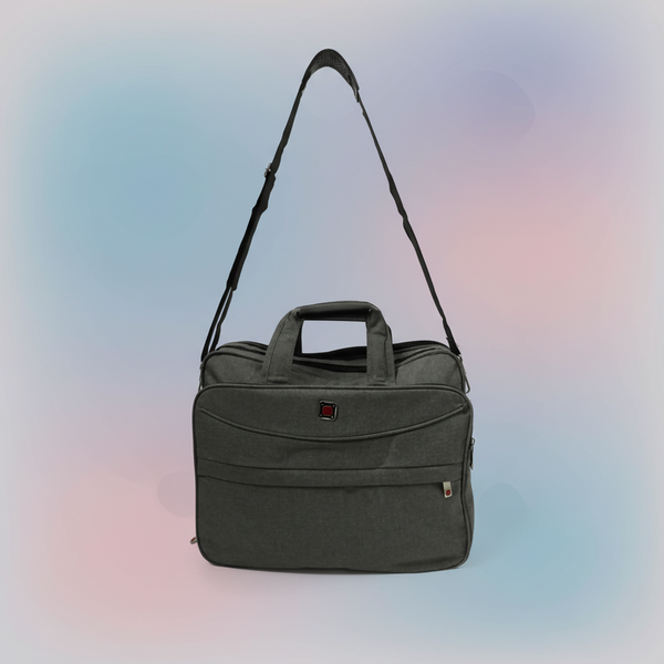 Synthetic Fabric Office Laptop Bags for Men - Grey SUPER