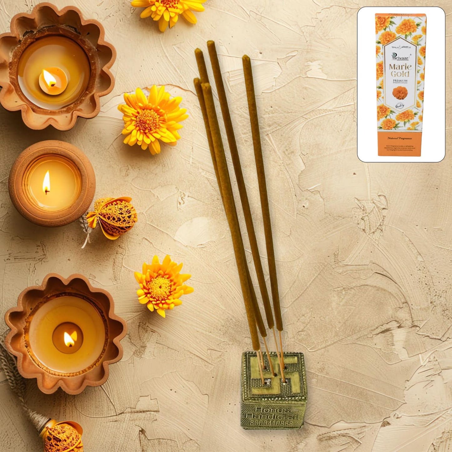 Marie Gold Incense Sticks 90gm – Long-Lasting Fragrance for Home and Meditation