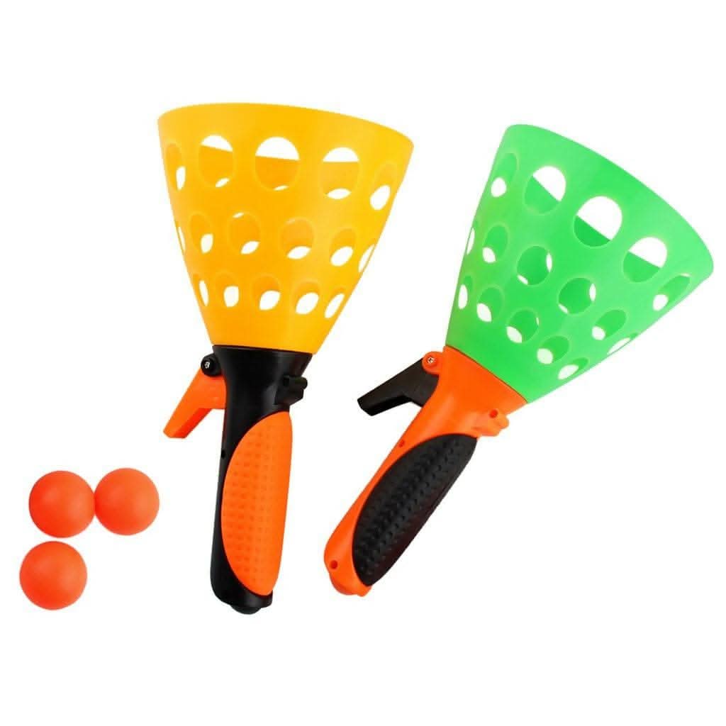 COMBR Toss & Catch Outdoor Game Set (2 Launcher Baskets & 3 Balls) - HalfPe