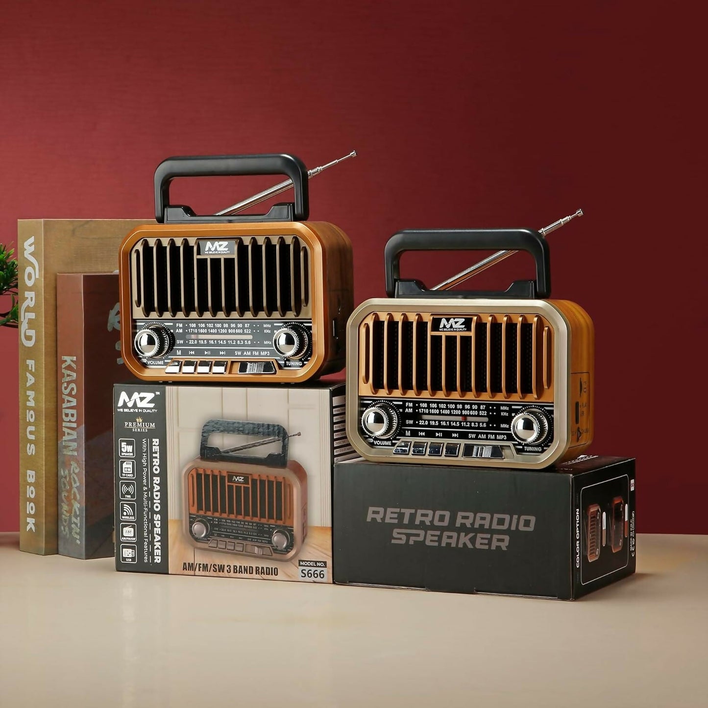 MZ S666 (Retro Radio Speaker) High Power with Multi-Functional Features Dreams Gadgets