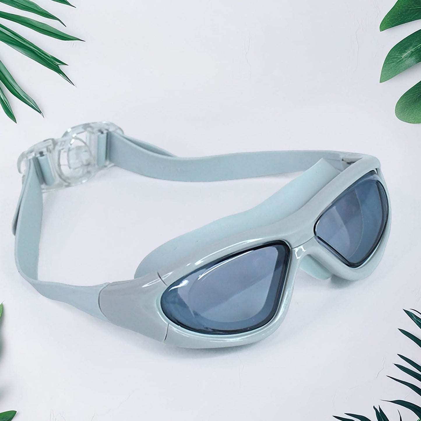 Premium Wide Vision Swimming Goggles With Protective Hard Case (1 Pc)