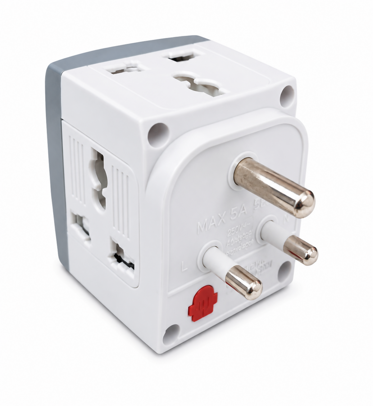 Portronics Swix 3 Pin Universal Multiplug Power Extender with Switch, LED Indicator, 6A High Power, Grey – POR 3525
