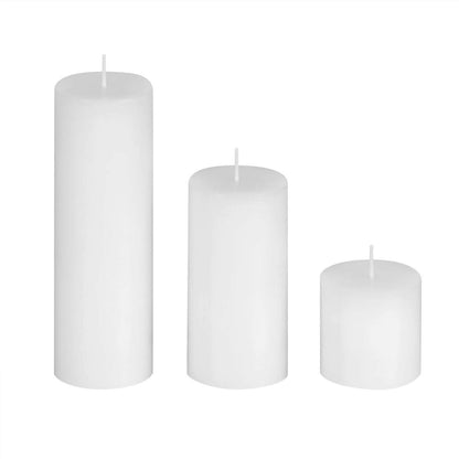 PROSPERRO LUMO by Parkash Candles Unscented Pillar Candles Set of 3 (2x2, 2x4, 2x6 Inches) (White) - HalfPe