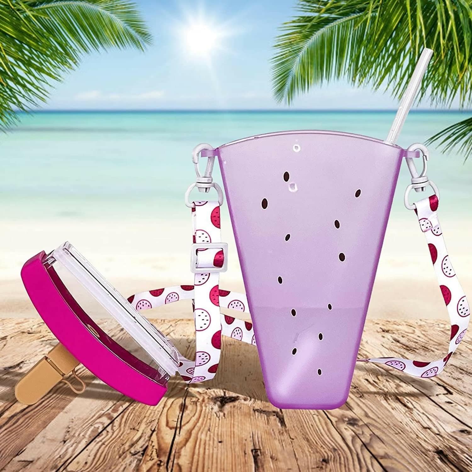 Watermelon Ice Cream Bottle with Strap (Single, 32o ml) - HalfPe