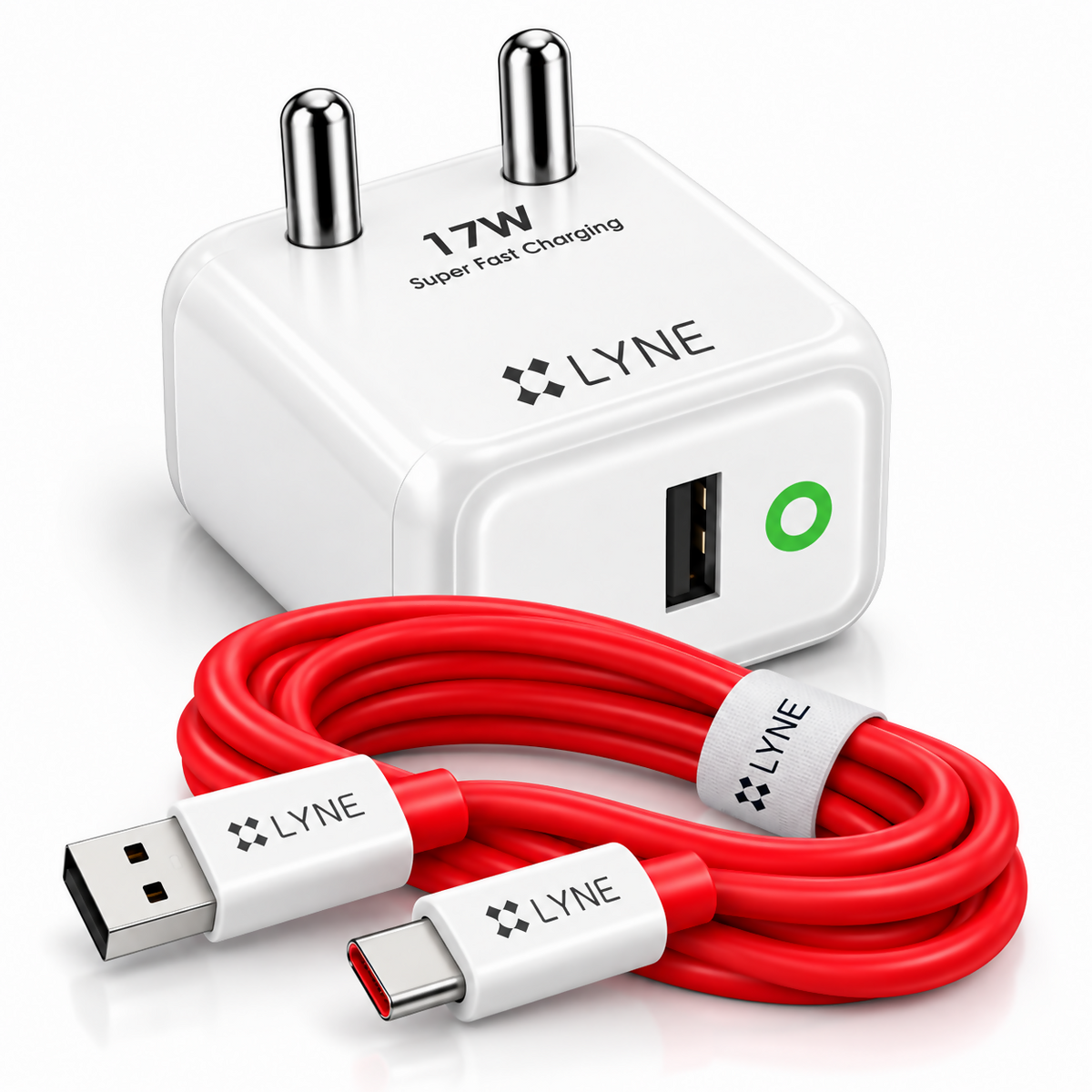 LYNE Chamber 19C Pro 17W Super Fast Charger with USB Output & 1M Type-C Cable