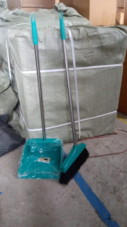 Long Handle Dustpan And Brush 2 Piece Set For Sweeping Cleaning Home Office